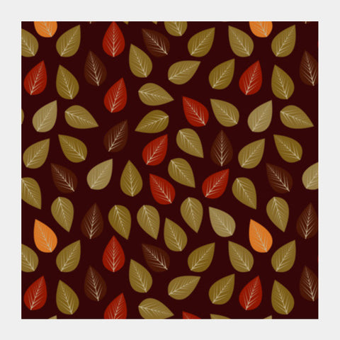 Seamless Pattern With Multicolored Leaf On Dark Background Square Art Prints PosterGully Specials