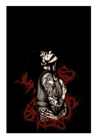 Women With Tattoo Skull Wall Art PosterGully Specials