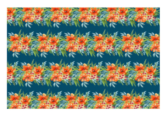 Floral Horizontal Border Watercolor Flowers Spring Pattern Background Art PosterGully Specials