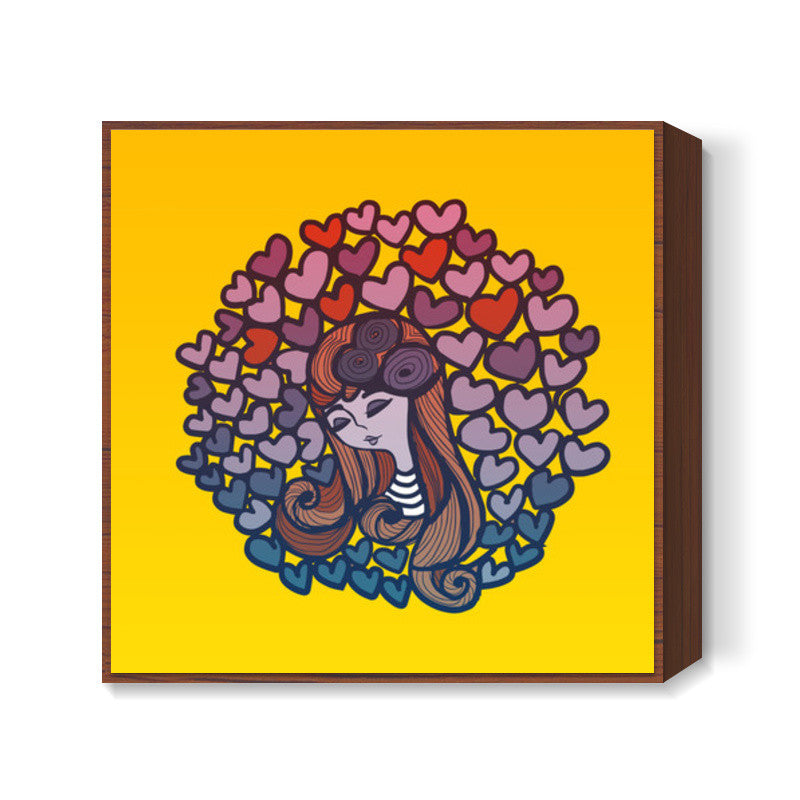 love yellow Square Art Prints