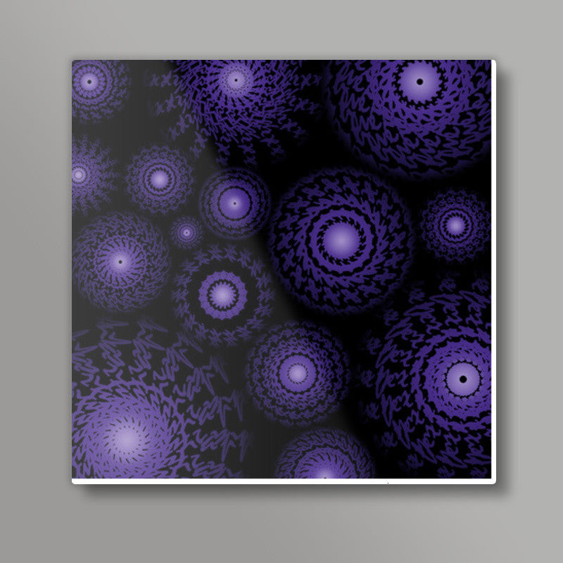 Purple Spirograph Square Art Prints