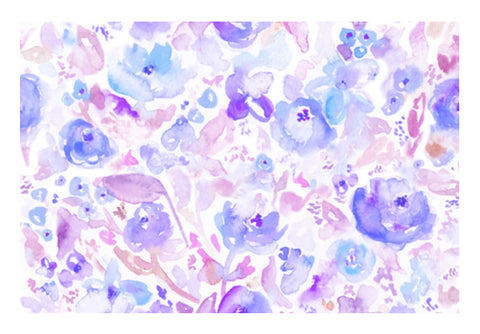 Blue Floral Watercolor Wall Art