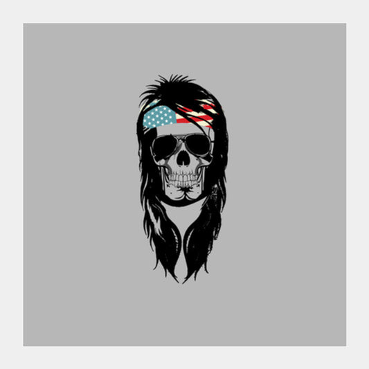 Square Art Prints, Rockstar skull Square Art Prints