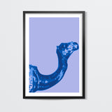 Abstract Camel Blue Wall Art