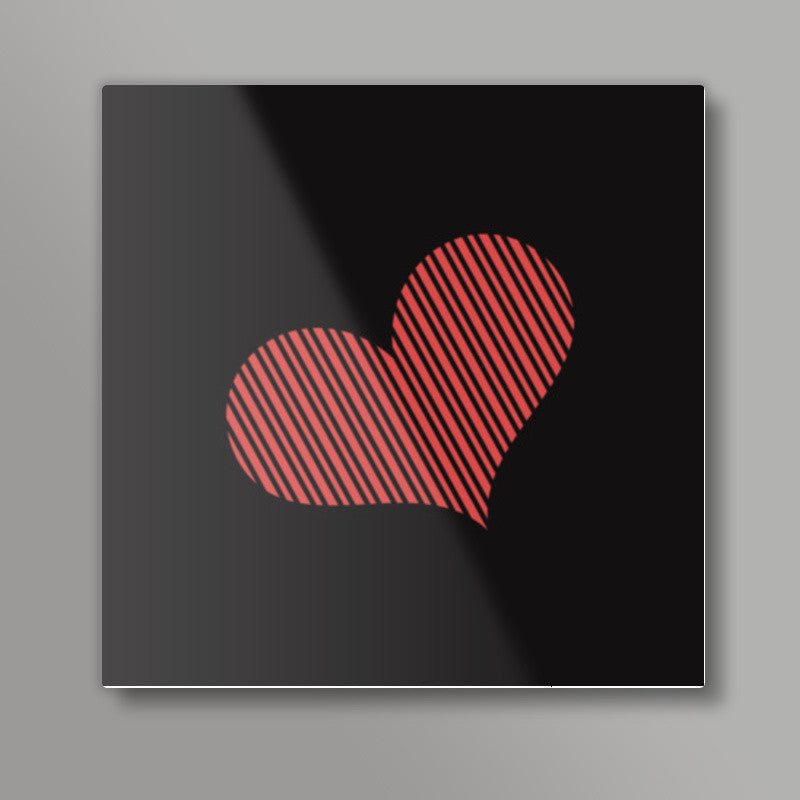 Line Heart Square Art Prints