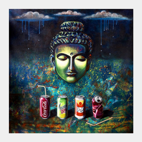 Buddha Cola Square Art Prints