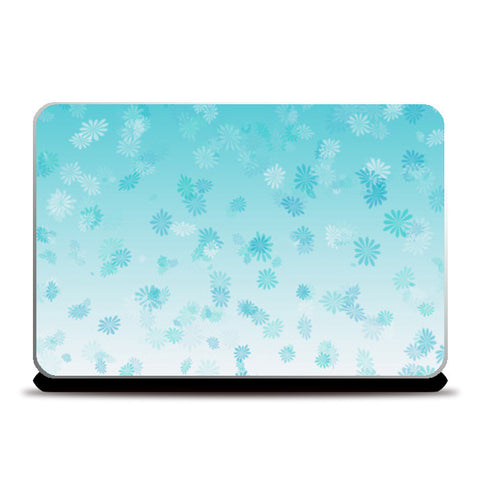 Blue white flower texture Laptop Skins