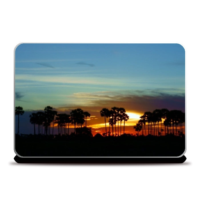 Laptop Skins, silhouette of a Village Laptop Skin