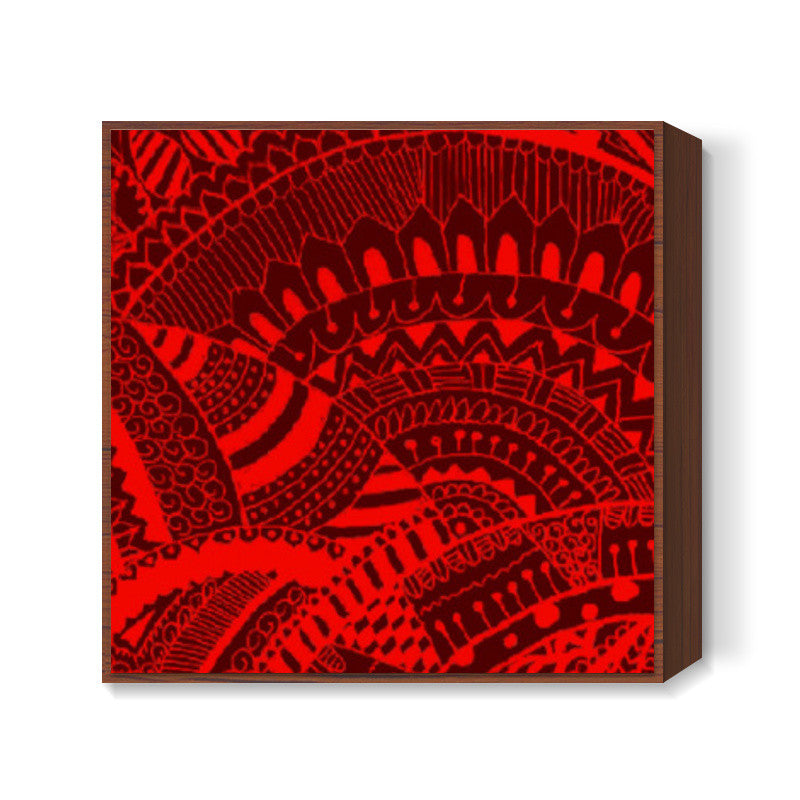 Black-red doodle squareart