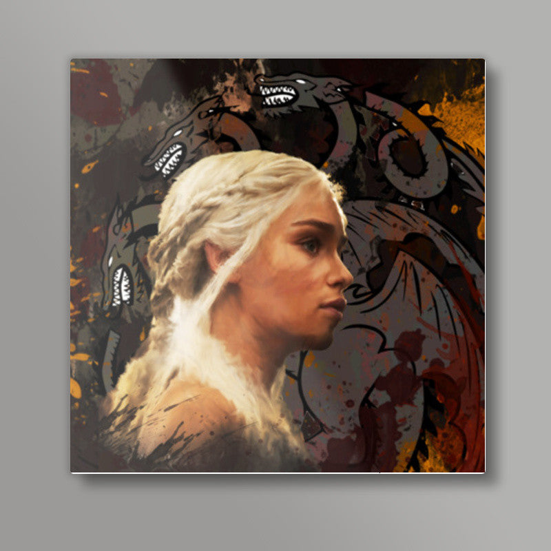 Khaleesi - Game Of Thrones Square Art Prints