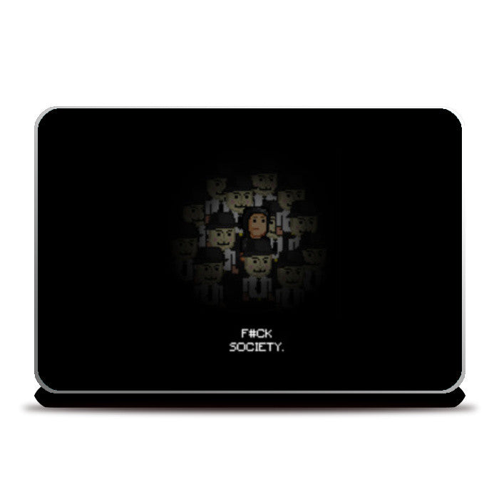 Fuck Society Mr Robot Themed 8bit Design Laptop Skins