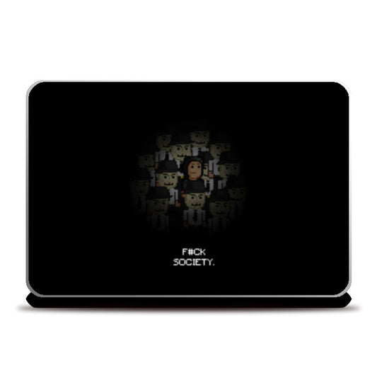 Fuck Society Mr Robot Themed 8bit Design Laptop Skins