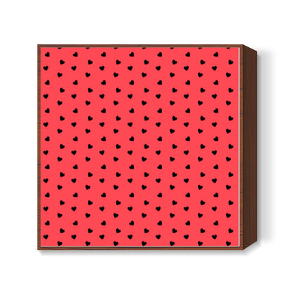 Red and Black Hearts Square Art Prints