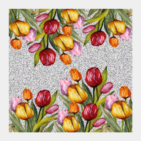 Square Art Prints, Colorful Tulips Flowers Square Art Print l Artist: Seema Hooda, - PosterGully