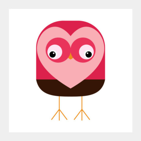 Valentine Owl Illustration Square Art Prints PosterGully Specials