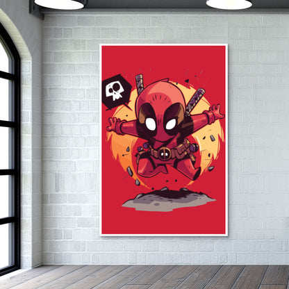 Deadpool Cartoon Wall Art