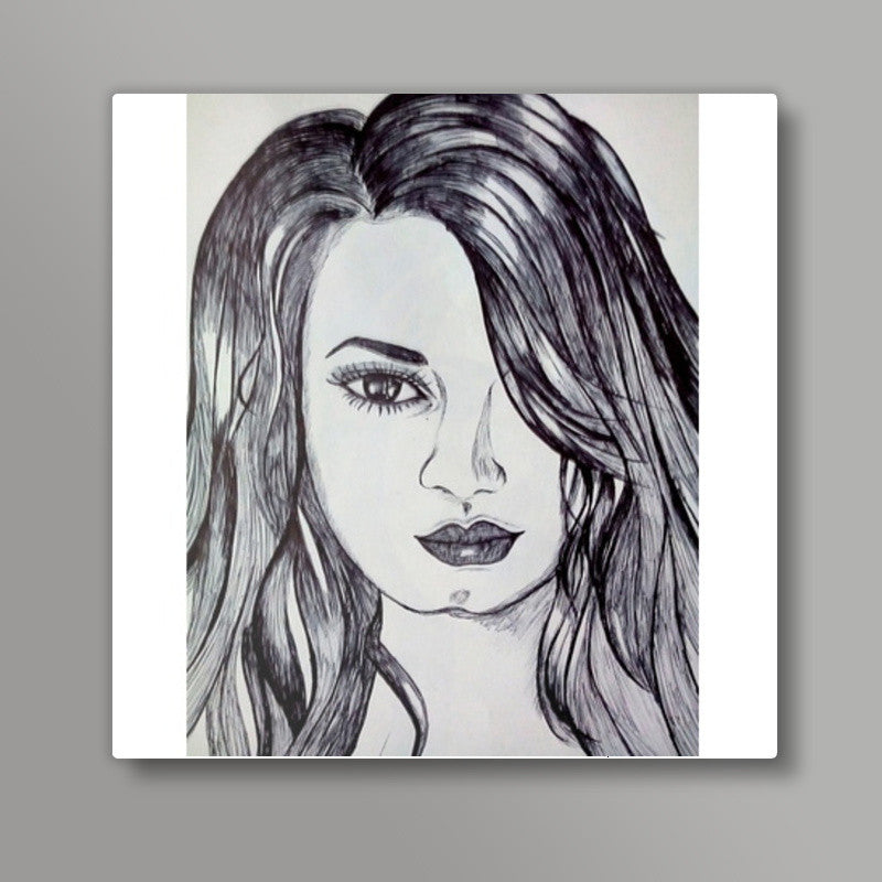 Demi lovato sketch Square Art Prints