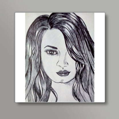 Demi lovato sketch Square Art Prints