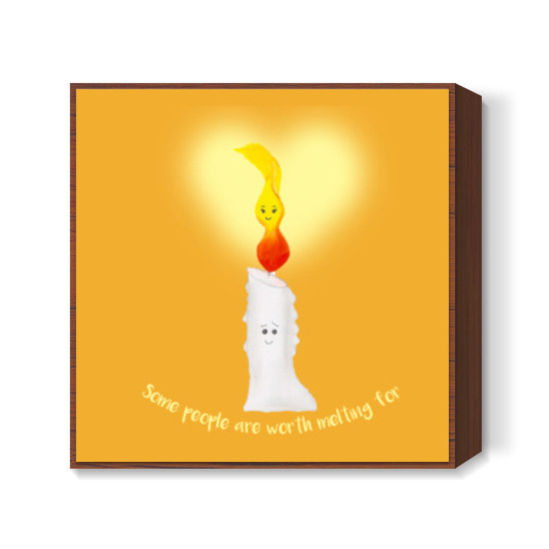 Valentine Special-Candle & Flame Love Square Art Prints