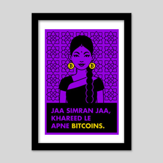 Jaa simran jaa bitcoin Premium Italian Wooden Frames