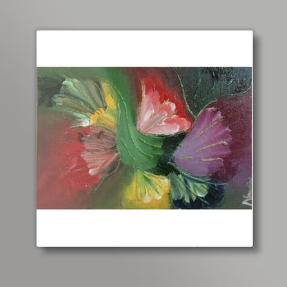 Abstract Floral | Finger Painting | Oil Painting & Glitter | Square Art Prints