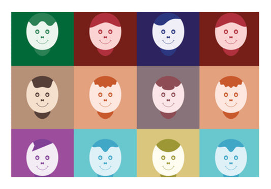 Colorful Smiley Faces Art PosterGully Specials