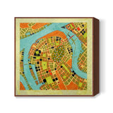 imaginary map of koblenz Square Art Prints