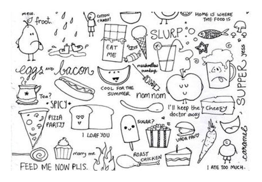 Food doodle art Wall Art