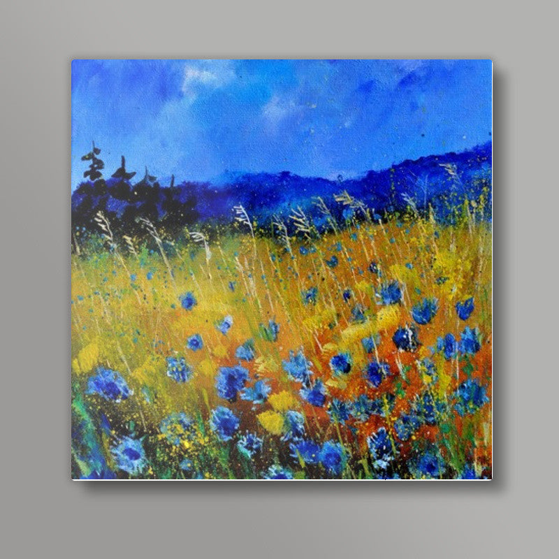blue cornflowers 45586321 Square Art Prints