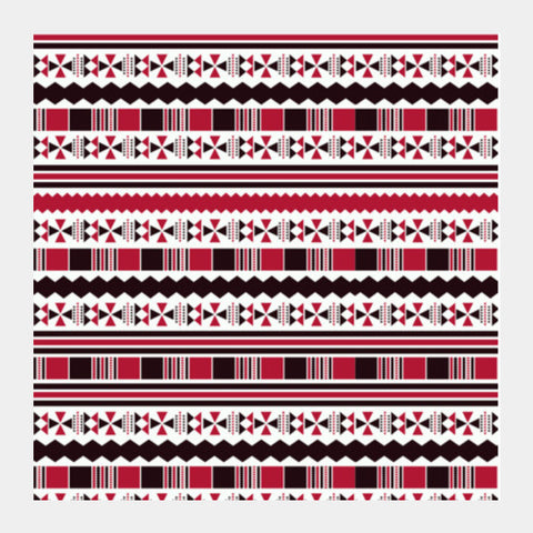 Red Aztec Tribal Square Art Prints PosterGully Specials