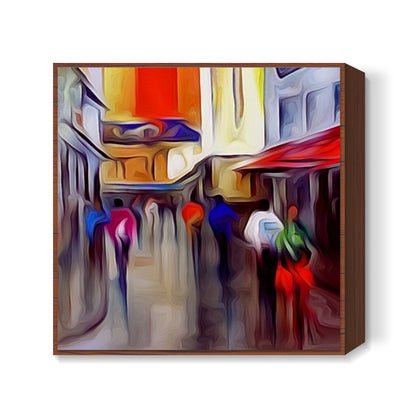 Going to Theater - Digital Painting Square Art Prints