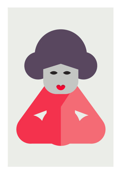 Beautiful Chinese Women Geometric Art Art PosterGully Specials