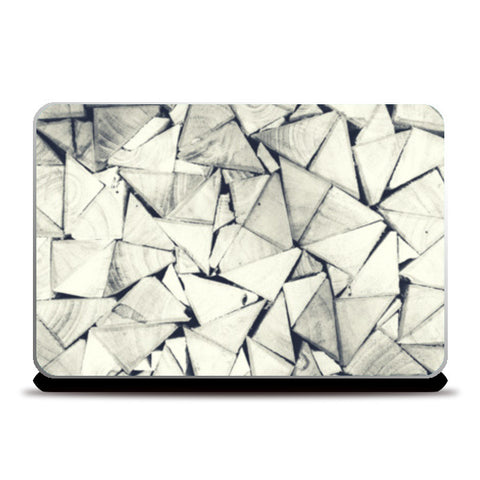 Black and White Triangle Wood Pattern Laptop Skins
