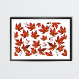 Autumn Maple Leaves Pattern Wall Art l Artist: Seema Hooda