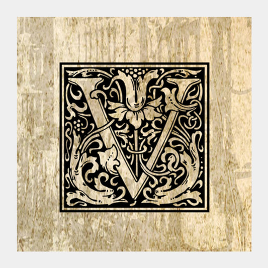 Ornate V Square Art Prints