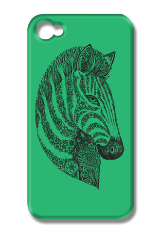 Floral Zebra Head iPhone 4 Cases