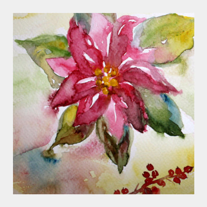 Square Art Prints, Poinsettia Square Art Print l Artist: Seema Hooda, - PosterGully