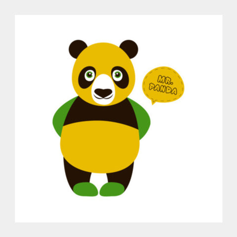 Yellow Panda Funny Square Art Prints PosterGully Specials