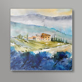 watercolor tuscany Square Art Prints
