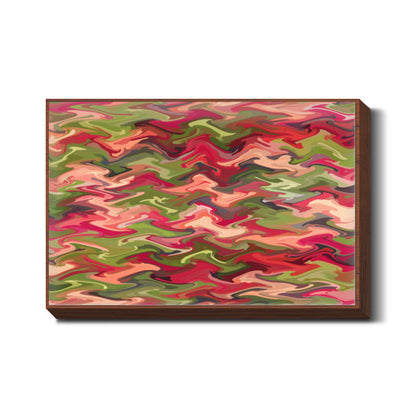 Abstract Pink Green Zig Zag Waves Pattern Background Wall Art
