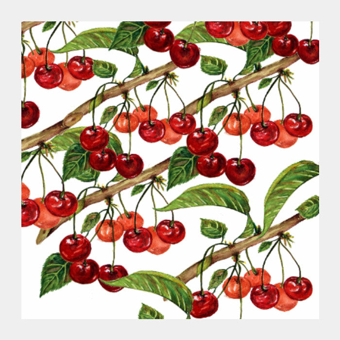 Square Art Prints, Cherries Pattern Square Art Print l Artist: Seema Hooda, - PosterGully