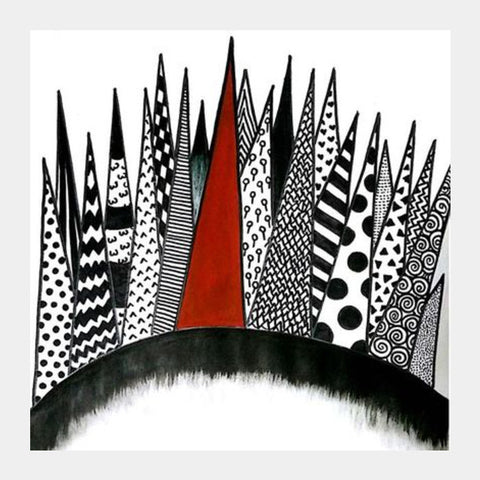 Patterned Spikes Square Art Prints