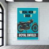 REAL MEN RIDE ROYAL ENFIELD Wall Art