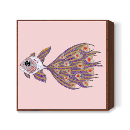 hearts fish Square Art Prints