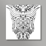 owl illustration hand drawn art Square Art Prints
