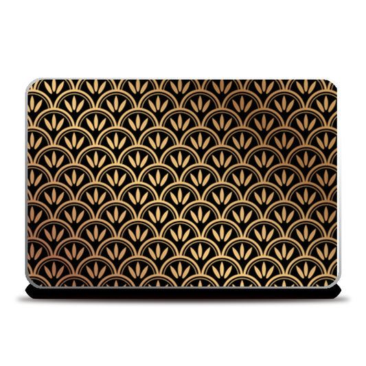 Golden Floral Shape Laptop Skins