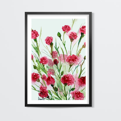 Carnation Flowers Wall Art l Artist: Seema Hooda