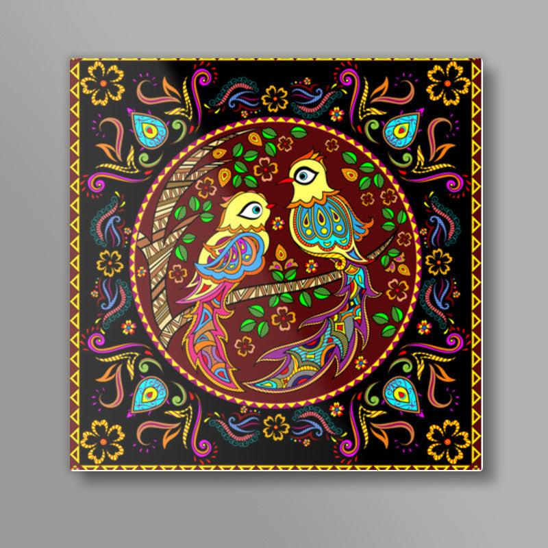 Madhubani Birds Square Art Prints