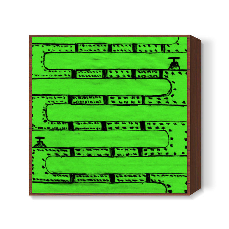 Pipeline Green Square Art Prints