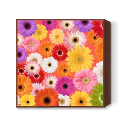 Flowers everywhere Square Art Prints